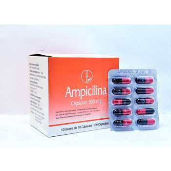 Ampicilina-Blister de 10 tabletas x 500mg